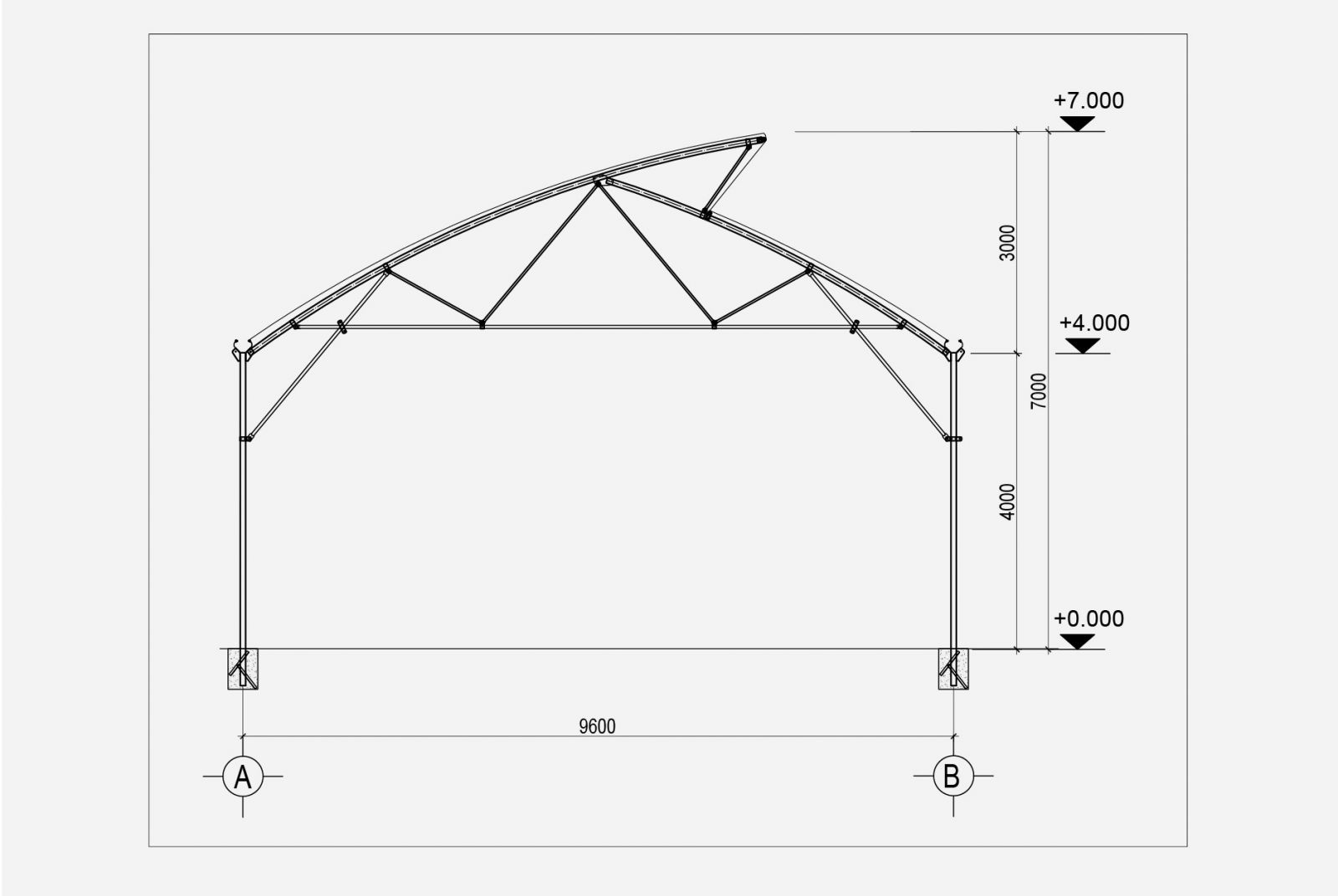 mô tả nhà kính một cửa mái